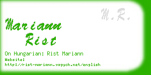 mariann rist business card